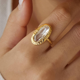 Avery 18K Gold Plated Crystal Statement Ring