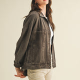 Black Coffee Back Pleated Jacket