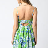Lime Blossom Breeze Mini Dress