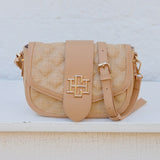 Griffin Crossbody Bag Woven Tan