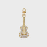 Gold Glittering Guitar Charm