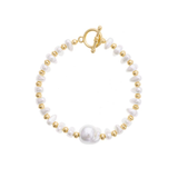 Amelie Baroque Pearl Toggle Bracelet – 18K Gold Plated