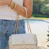 Leigh Quilted Crossbody Pearl Quilted