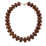 Cleo Brown Oval Beaded Statement Necklace