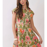 Willow Bloom Button-Front Mini Dress