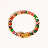 Hazel Gold Multicolor Cz Chain Bracelet
