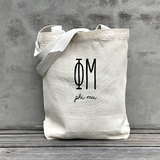 Sorority Small Canvas Tote Bag with Greek Letters and Name