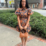 Lia Floral Puff Sleeve Fit & Flare Mini Dress