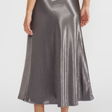 Barbara Satin Skirt Pewter