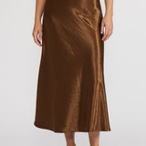 Barbara Satin Skirt Bronze