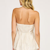 Barbara Beige Strapless Top
