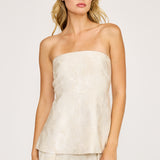 Barbara Beige Strapless Top