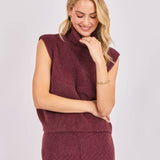 Burgundy Crosby Fuzzy Turtleneck Sweater
