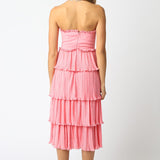 Peony Cascade Midi Dress