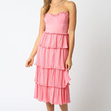 Peony Cascade Midi Dress