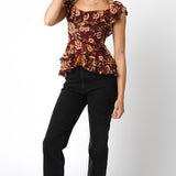 Floral Ruffle Radiance Top