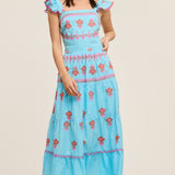 Embroidered Detail Cotton Maxi Dress