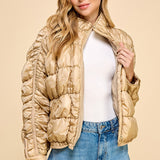 Luster Gold Puffer Jacket