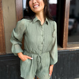 Gathering Button Up Romper