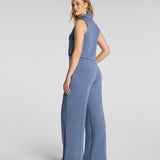 Spanx Airessentials Shawl Collar Half Zip Jumpsuit - Rain