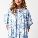 Azure Blossom Blouse