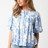 Azure Blossom Blouse