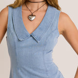 Timeless Edge Collared Denim Dress