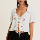 Embro Luxe Tie-Front Top