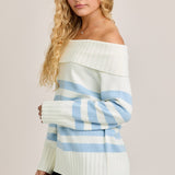 Coastal Breeze Off-Shoulder Sweater