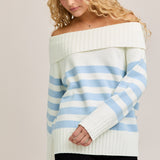 Coastal Breeze Off-Shoulder Sweater