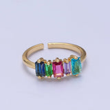 14K Gold Filled Minimalist Colorful Baguette Ring
