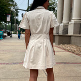Twill Utility Mini Dress - Eggshell