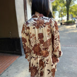 Coffee Cream Brown Reina Satin Dress