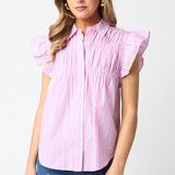 Pink Blue Mula Stripe Shirt
