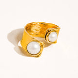 Luna Pearl Sculpted Statement Ring
