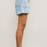 Lt. Denim Drawstring Relaxed Slouchy Denim Shorts