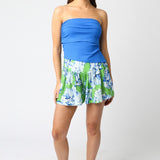Green White Blue Jordyn Floral Shorts
