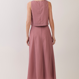 Maribel Chevron Stripe Bias-Cut Midi Skirt