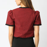 Red Black Tarra Checkered Top