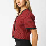 Red Black Tarra Checkered Top