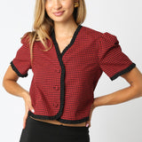 Red Black Tarra Checkered Top