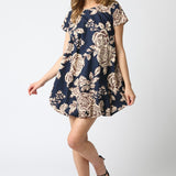 Midnight Blue Cream Charlie Floral Bubble Dress