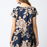 Midnight Blue Cream Charlie Floral Bubble Dress