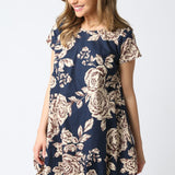 Midnight Blue Cream Charlie Floral Bubble Dress