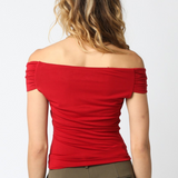 Ruby Off-Shoulder Foldover Short Sleeve Top
