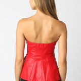 Red Lucia Pu Off Top