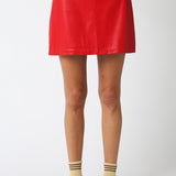 Red Lucy Pu Skirt
