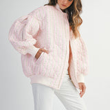 Wallpaper Floral Print Quilted Oversized Jacket