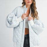 Wallpaper Floral Print Quilted Oversized Jacket