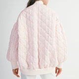 Wallpaper Floral Print Quilted Oversized Jacket